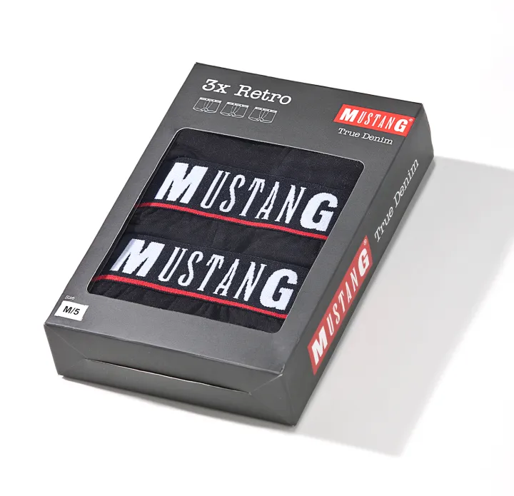 Čierne pánske boxerky (zvýhodnené balenie 3ks)  ARCHIE MUSTANG