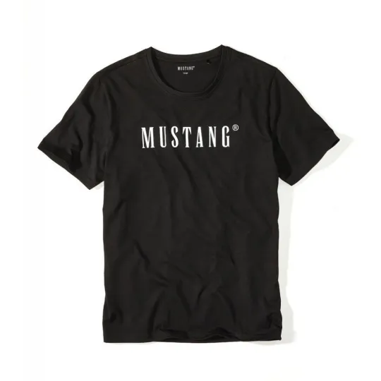 Pánske čierne tričko s krátkym rukávom MUSTANG