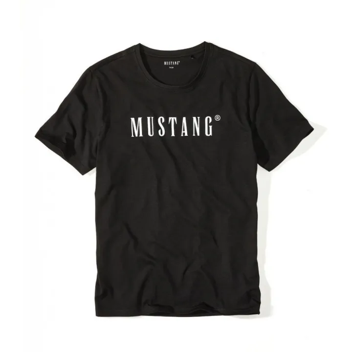 Pánske čierne tričko s krátkym rukávom MUSTANG