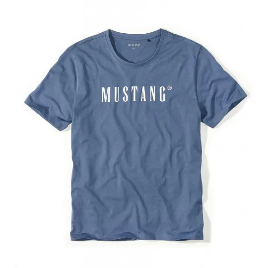 Pánske modré tričko s krátkym rukávom MUSTANG